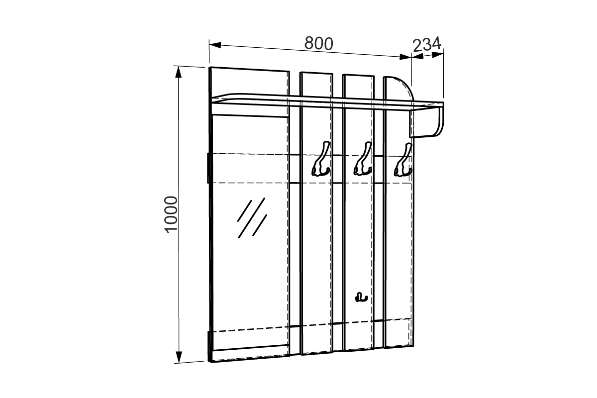Вешалка настенная размеры